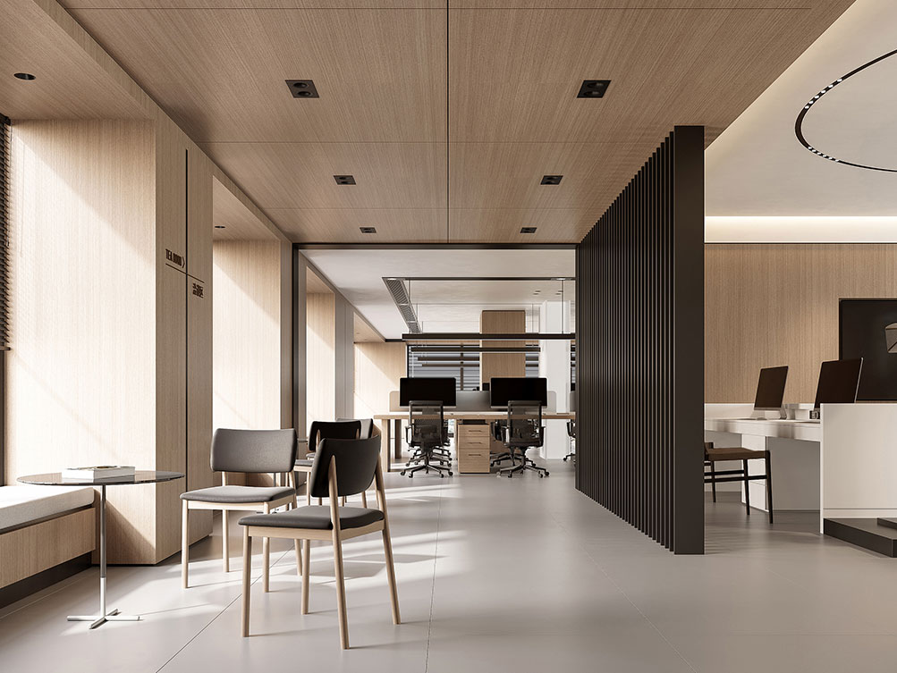 濟南原木風辦公室裝修設計：將自然質感融入辦公空間